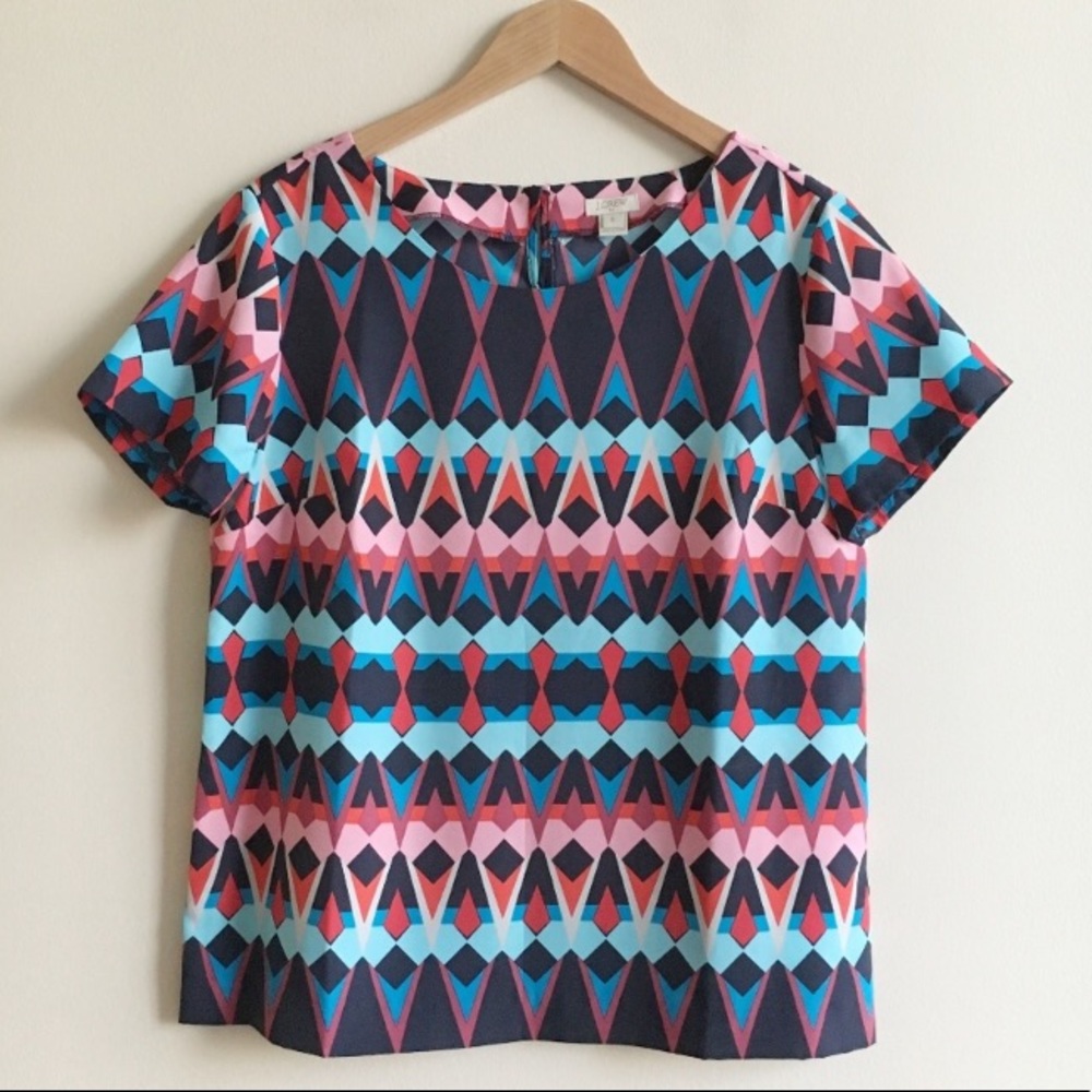 J.Crew geometric print blouse